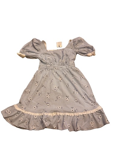 Gingham ladies floral - gingham, blue