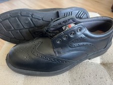 Mens Leather Safety Shoes Size 11 Black Leather Brogues