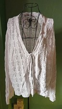 Ladies White Crotchet Cardigan