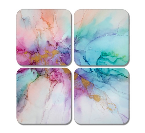 Square colour ink - square, coasters