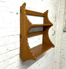 Antique Style Golden Oak Wall Hanging Shelves (Can Deliver)