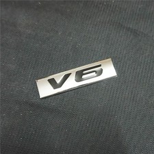 1x Black V6 Chrome Metal Sticker Badge Decal Emblem Auto Engine Sports Hatchback