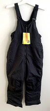 Kids' Solid Black Insulated Snow Bib - All In Motion Size Medium - New Snowpants