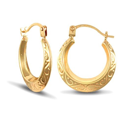 Creole earrings 9ct yellow - earrings,