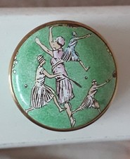 TENNIS HALCYON DAYS  ENAMEL TRINKET BOX A GAME OF TENNIS HELEN WILLS MOODY