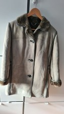 sheepskin coat women grey