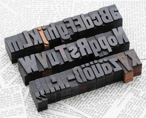 Mixed alphabet letterpress - a-z,