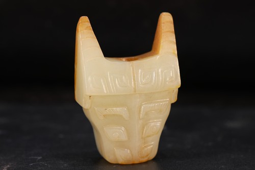 Jade carved beast face pattern - carved,