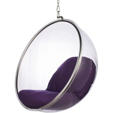 Retro Hanging Bubble Chair (Purple)