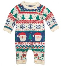 Baby Santa Knitted Sleepsuit