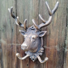 Stag Head Wall Hook Bronze