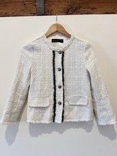 Zara Tweed Boucle Jacket White