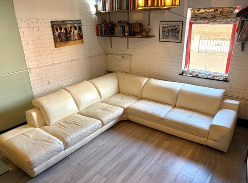 White leather corner - leather,