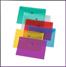 Plastic Stud Popper Wallet In Various Colours And Sizes A6 A5 A4 DL Etc