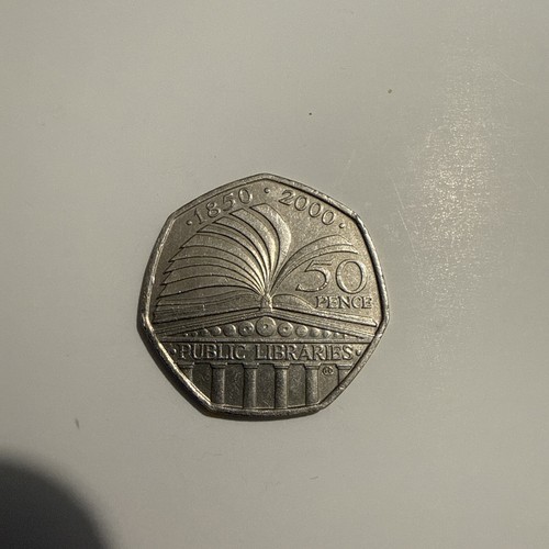 Public libraries 50p coin - coin, 1850