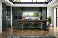 Green shaker kitchen units - green,