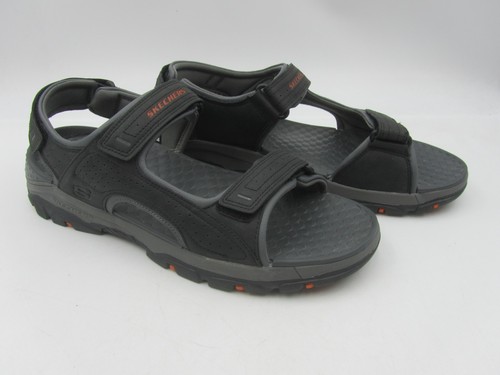 Skechers black grey sandals - skechers,