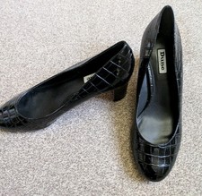 Ladies Dune Black Croc Court Shoes EU 40 (UK 6.5)