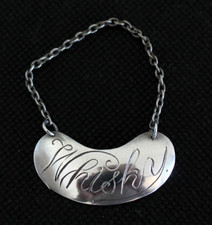 Vintage Sterling Silver Whisky Noggin label - 1933