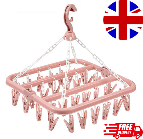 Clip foldable sock hanger - 32-clip,