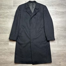 Douglas Fine Tailoring Wool & Cashmere Long Black Overcoat Size 40R *