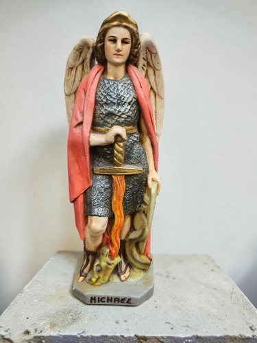 Vintage chalk statue archangel - chalk,