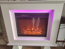 White electric fireplace with - white,