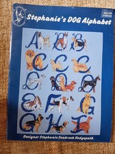 Pegasus Stephanie's Dog Alphabet Cross Stitch Pattern Book + Zweigart Fabric
