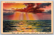 Postcard Sun Rays on the Ocean