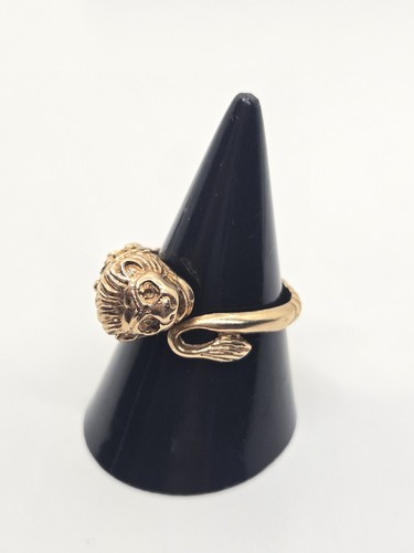14ct gold lions head ring - 14ct,