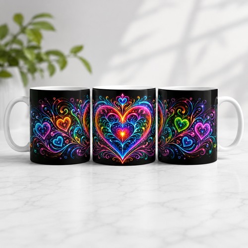 Multi colour heart black - multi,