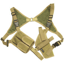 MILITARY SHOULDER PISTOL HOLSTER MAG POUCH ADJUSTABLE AIRSOFT CORDURA COYOTE TAN