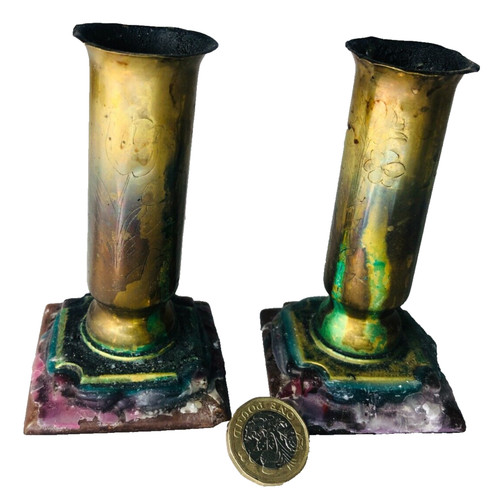 Metal brass trench art - metal,