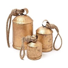 3PCS Vintage Christmas Cow Bells Rustic Harmony Brass Bells for Decoration Nice❁
