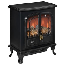 HOMCOM Free Standing Electric Fireplace Stove w/ LED, Black, Refurbished