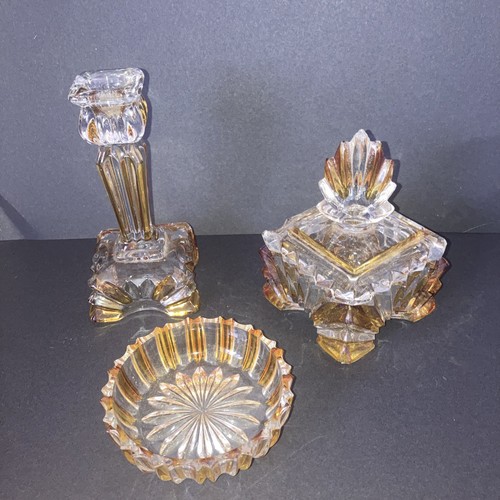 Amber glass vintage art deco - glass,