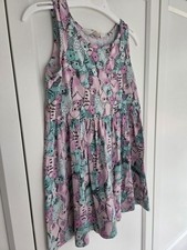 H&M Cotton Budgie Bird Print Summer Dress Aged 2-4 Years