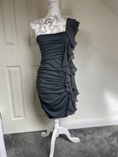 Purple Grey One Shoulder Dress U.K. 12