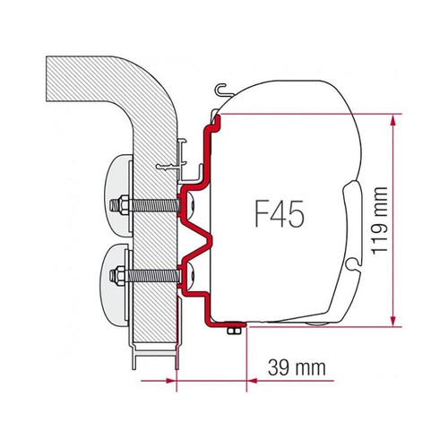 Fiamma 450cm adapter - 450cm, bracket