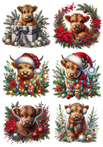 Christmas highland cows 6 - highland,