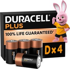 Duracell Plus D Batteries (4