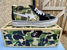  Vans X BAPE Sk8-Mid Reissue 83 Shoes - Size 6, VGC 