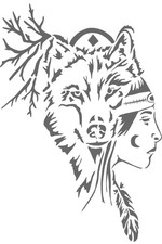 10” Large wolf head & Indian