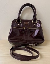 Modalu England Burgundy Metalic Look Grab top Bag with shoulder strap - CG M17