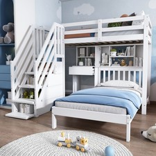 Bunk Bed with Desk, Shelves
