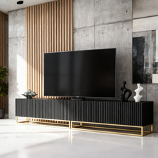 200cm TV Unit Black Matt with