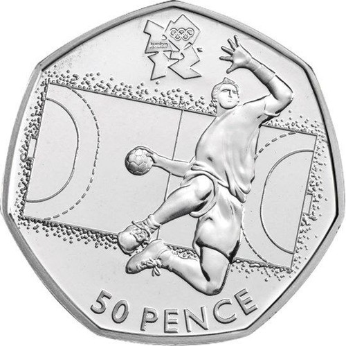 Handball olympics 50p coin - olympics,