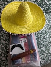 Fancy Dress!! One Mexican Outfit & Sombrero...Mens or Ladies One Size.