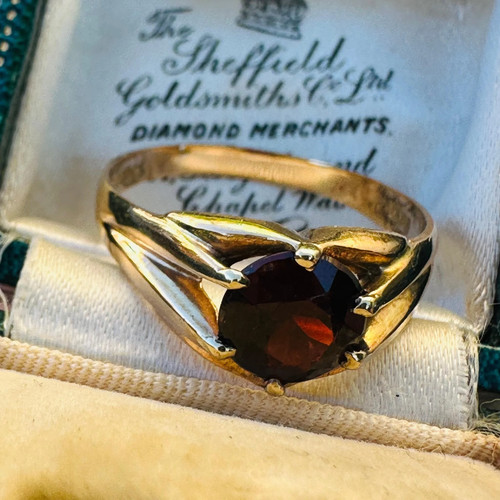 Vintage 9ct gold garnet - vintage,