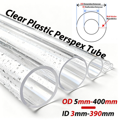Clear plastic perspex tube dia - clear,